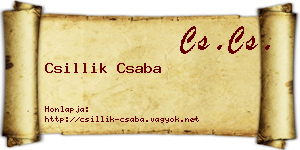 Csillik Csaba névjegykártya