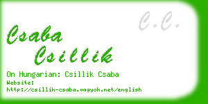 csaba csillik business card